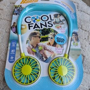 Hanzel Cool Fans Rechargeable Hands-Free Fan - Blue and Green